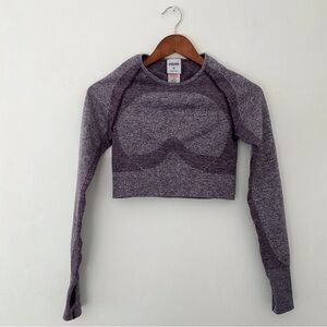 Gymshark vital Seamless 2.0 long sleeve crop top in purple marl women’s size m